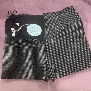 Chic High Waist Black and White Shorts